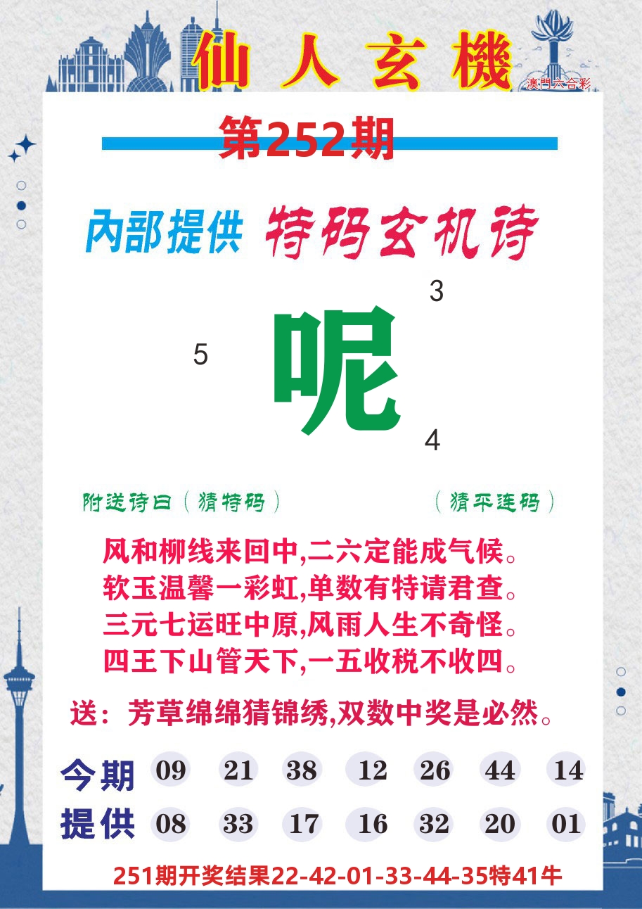 澳门钱多多D 第252期