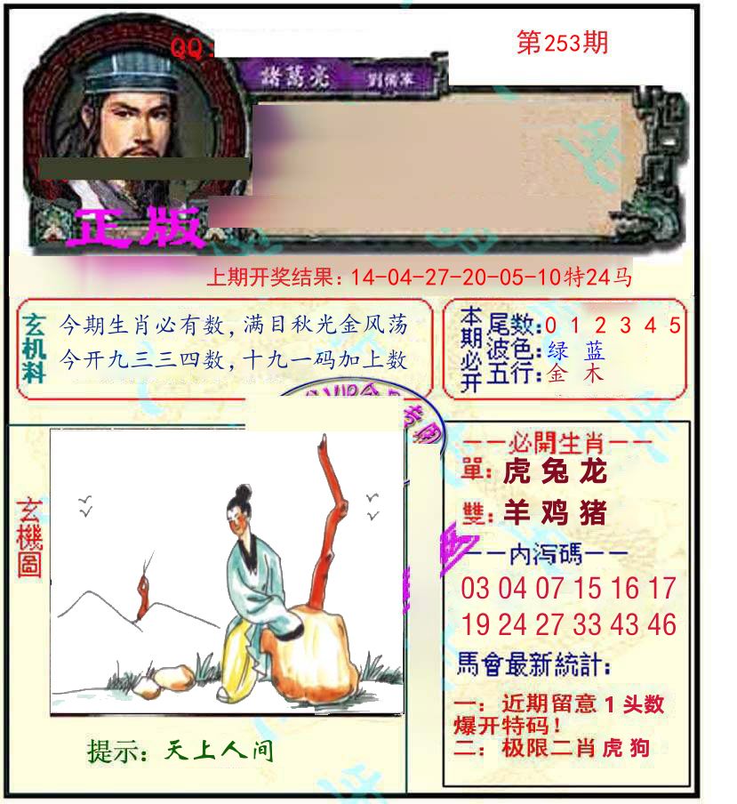 诸葛亮玄机 第253期