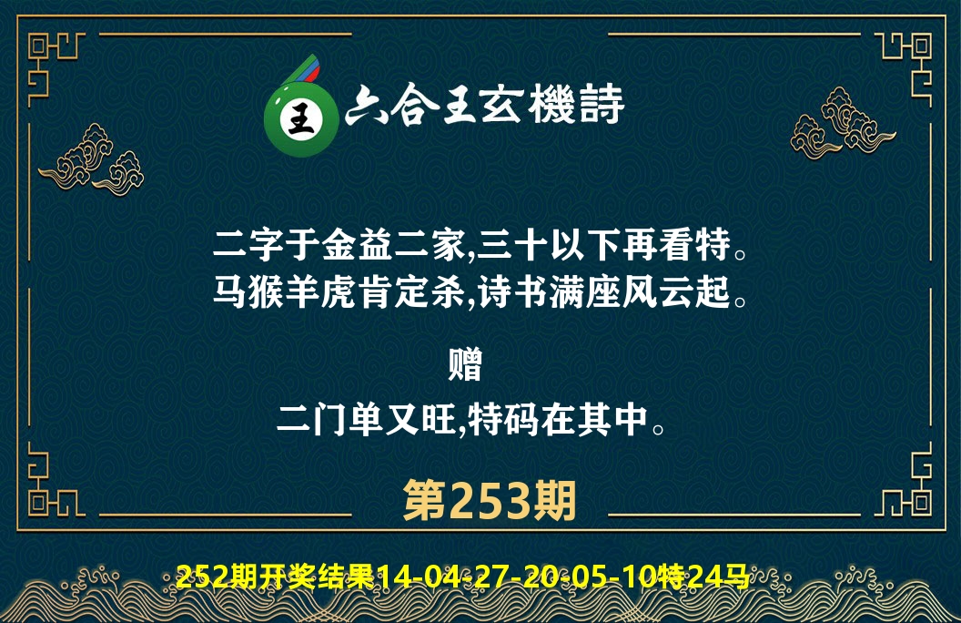 六合王玄机诗 第253期
