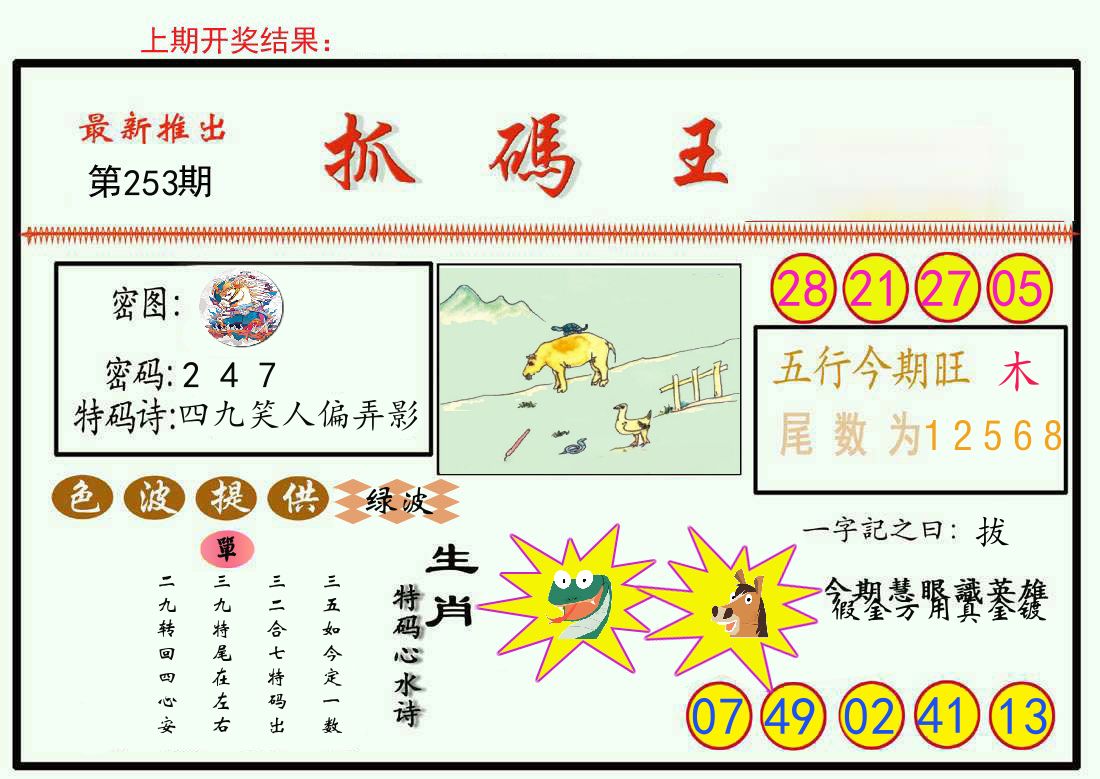 最新抓码王 第253期