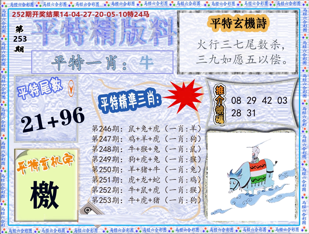平特精版料 第253期