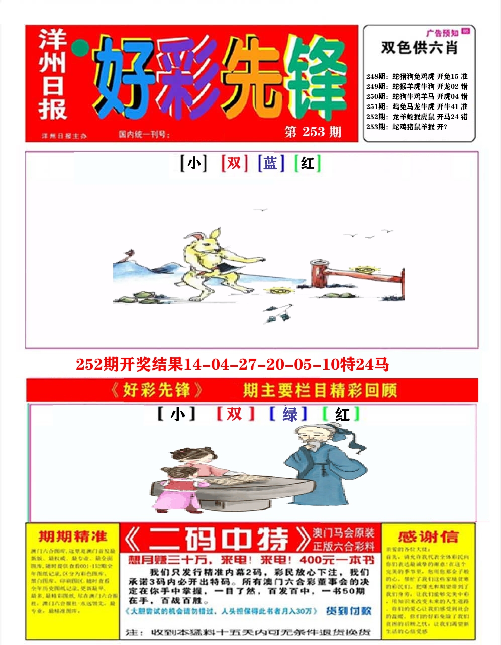 好彩先锋A 第253期