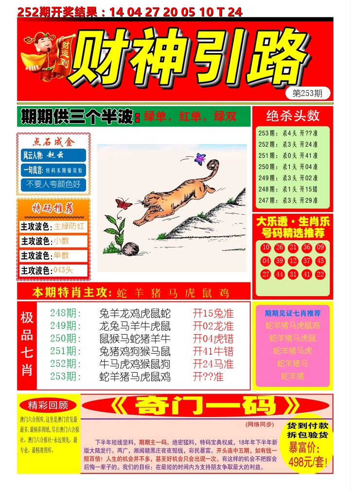 财神引路 第253期
