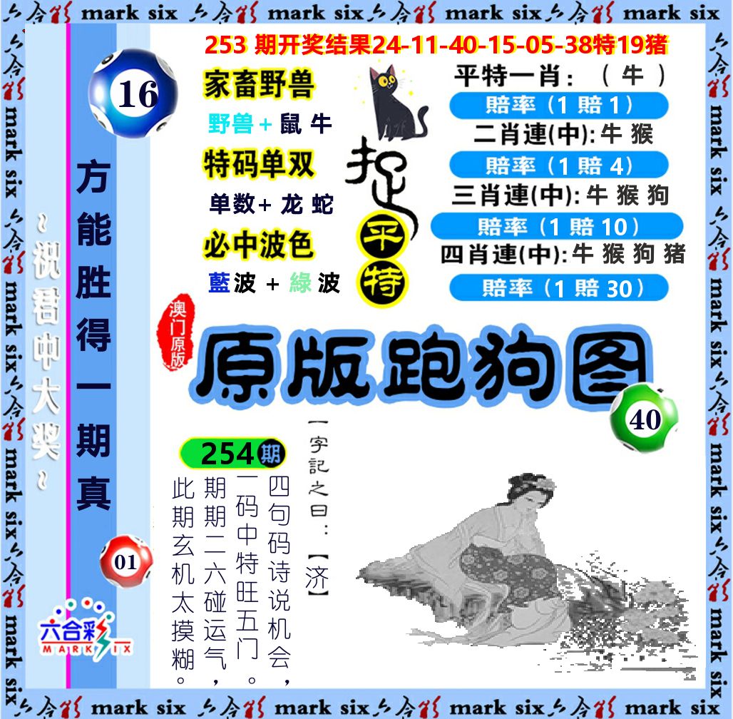 原版跑狗图 第254期