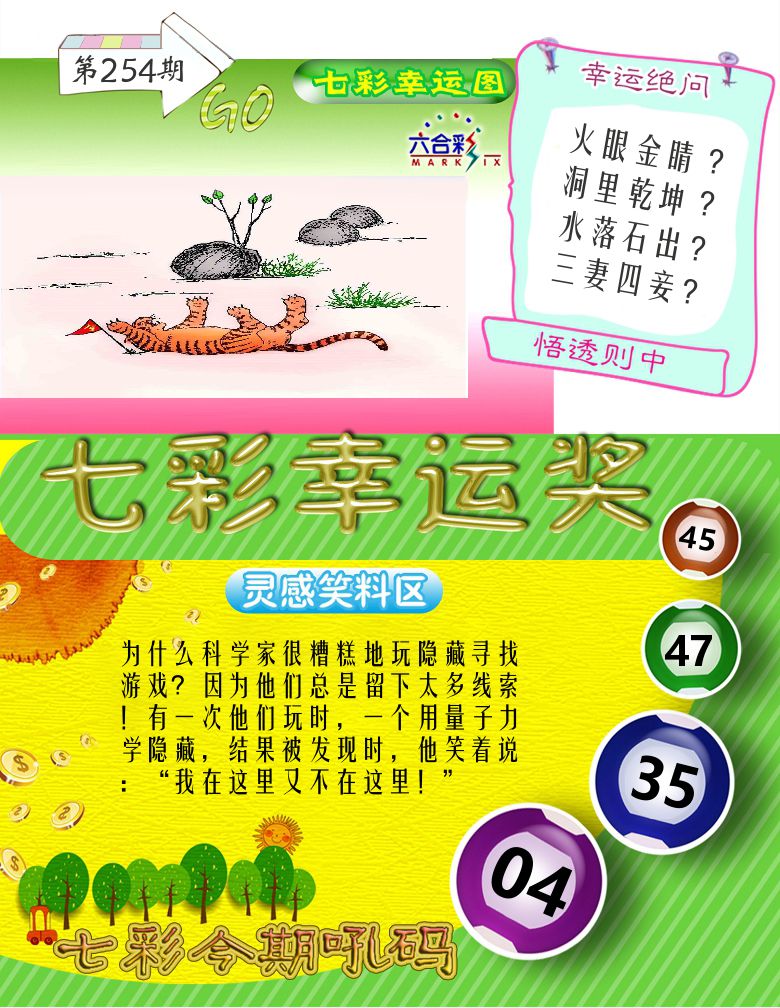 七彩幸运奖 第254期