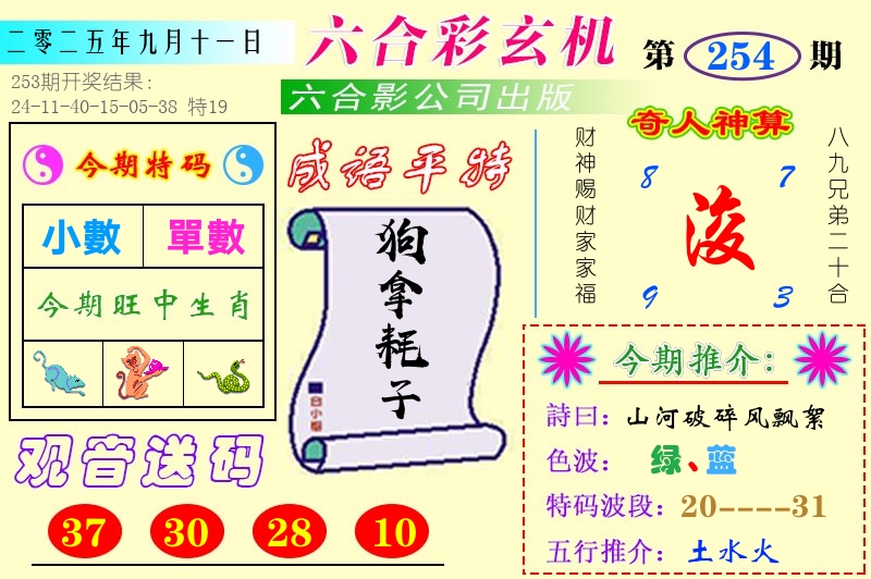 澳门六合玄机 第254期