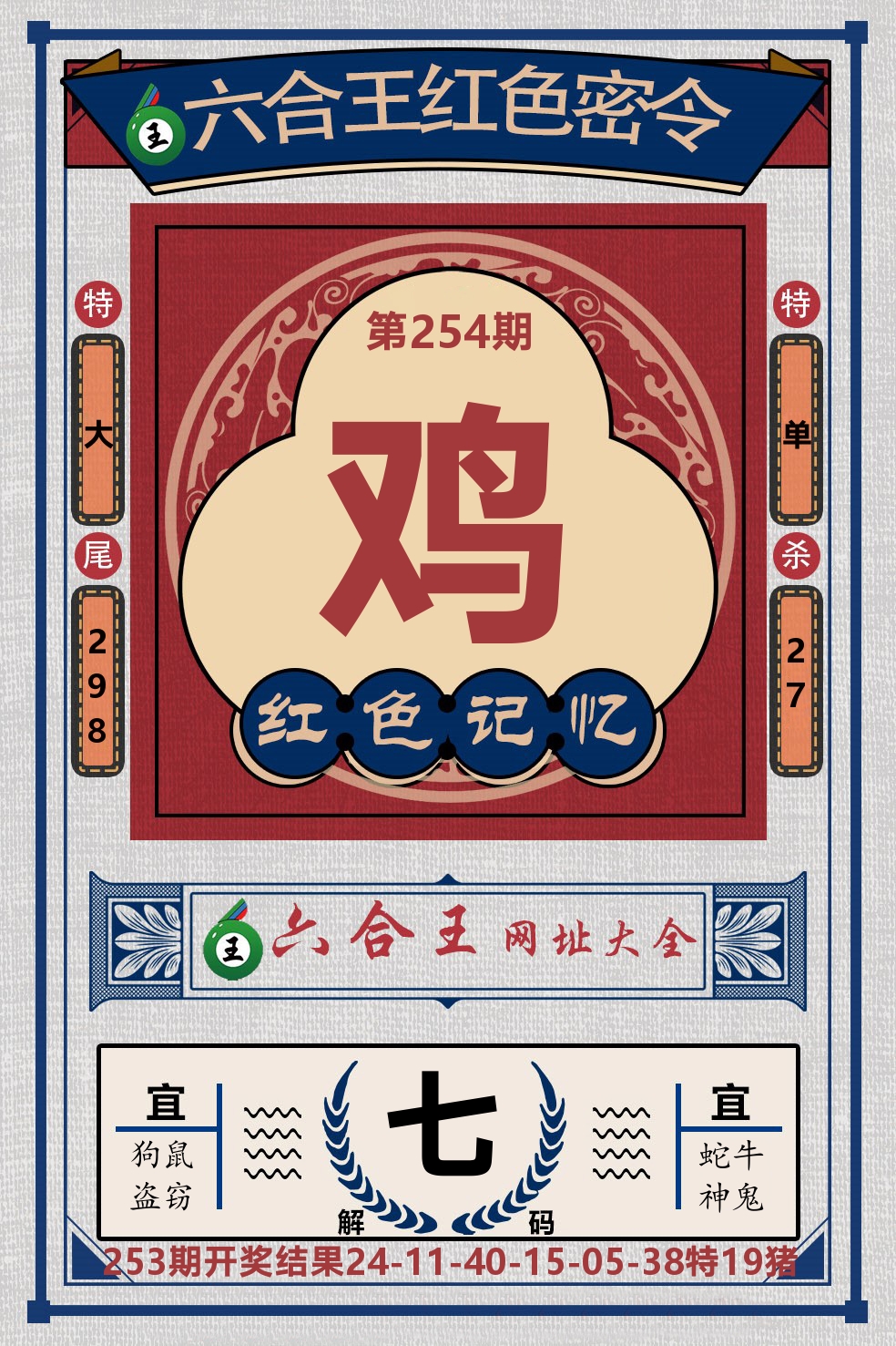 六合王红色密令 第254期