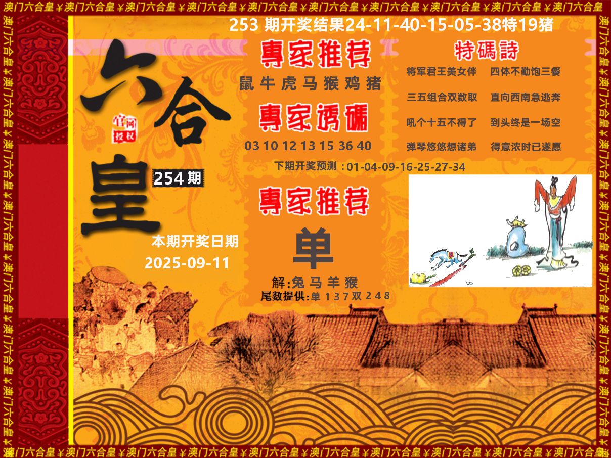 六合皇系列 第254期