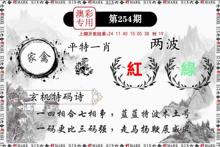 澳门专用 第254期