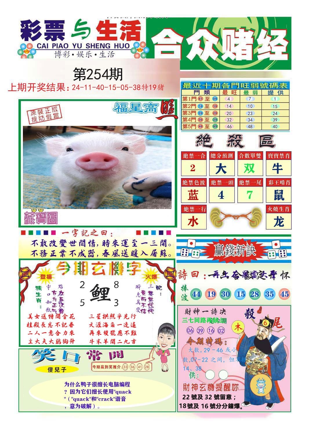 合众赌经 第254期
