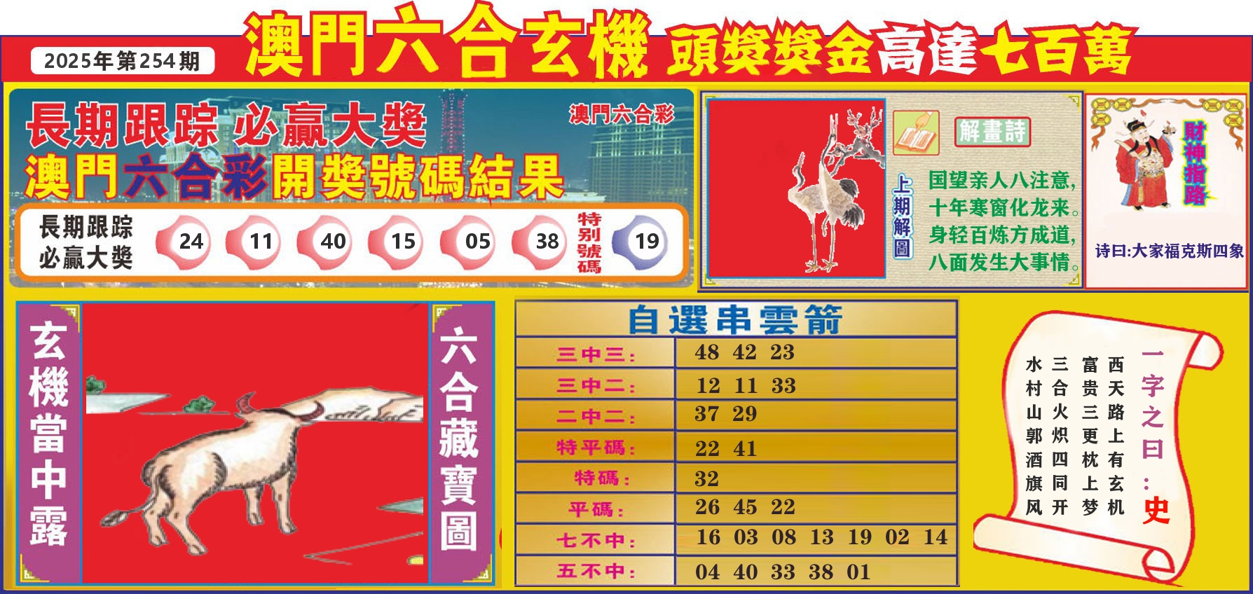 七星彩图C 第254期