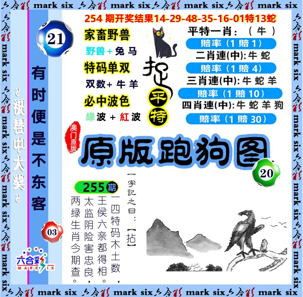 原版跑狗图 第255期