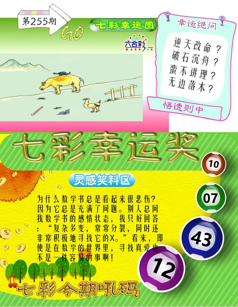 七彩幸运奖 第255期