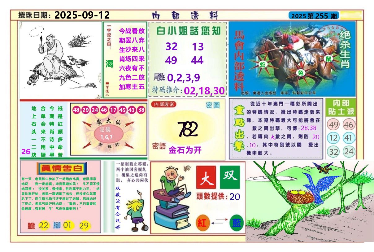 澳门内部透料A 第255期