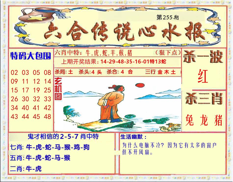六合传说心水报 第255期