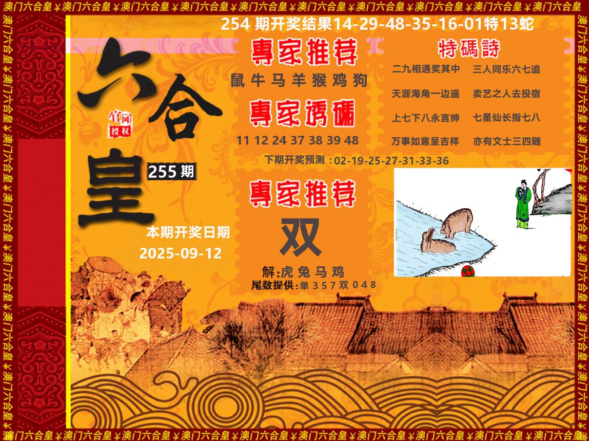 六合皇系列 第255期