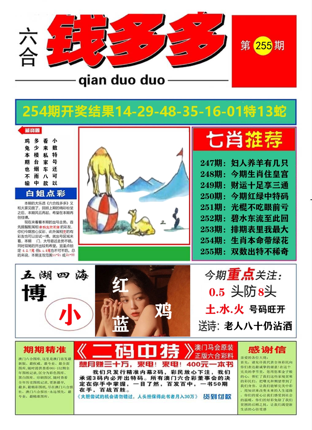 澳门钱多多A 第255期