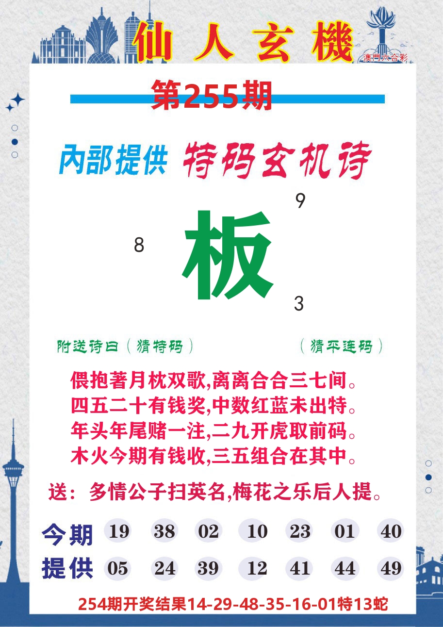 澳门钱多多D 第255期
