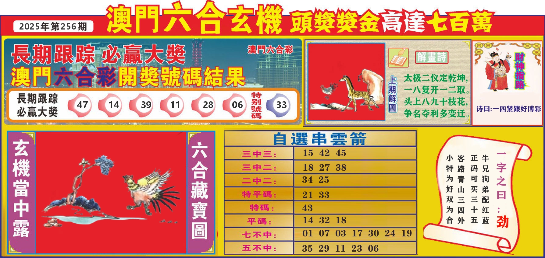 七星彩图C 第256期