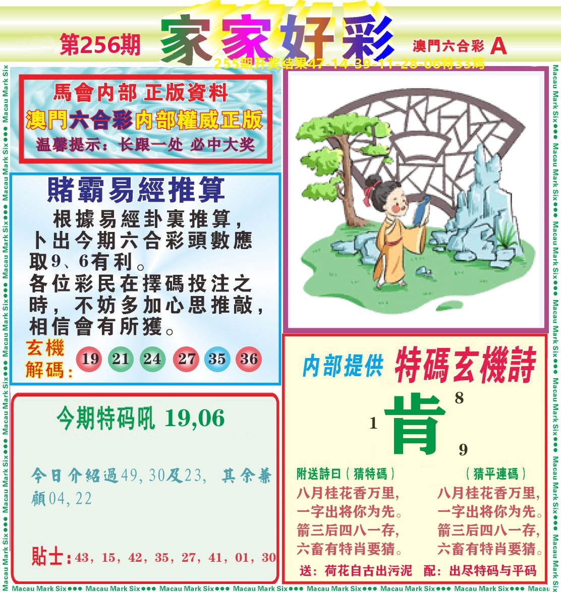 家家好彩A 第256期