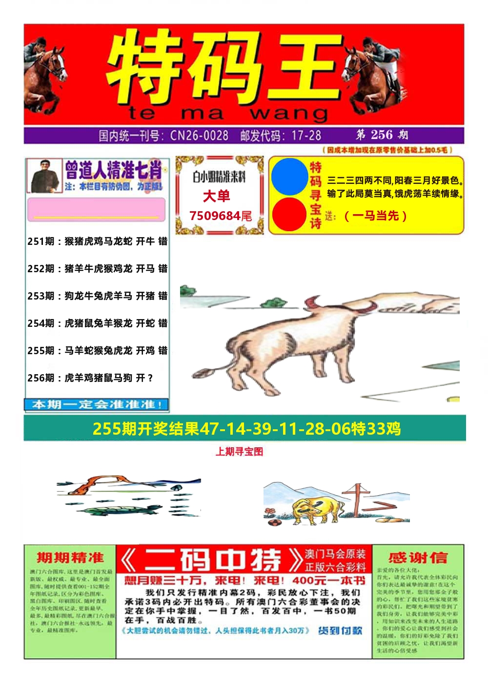 澳门特码王A 第256期