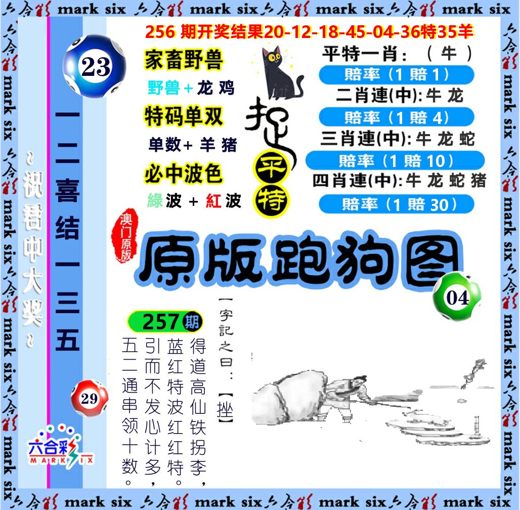 原版跑狗图 第257期