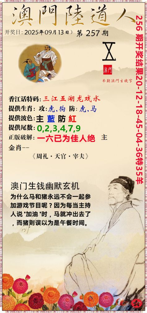澳门陆道人 第257期