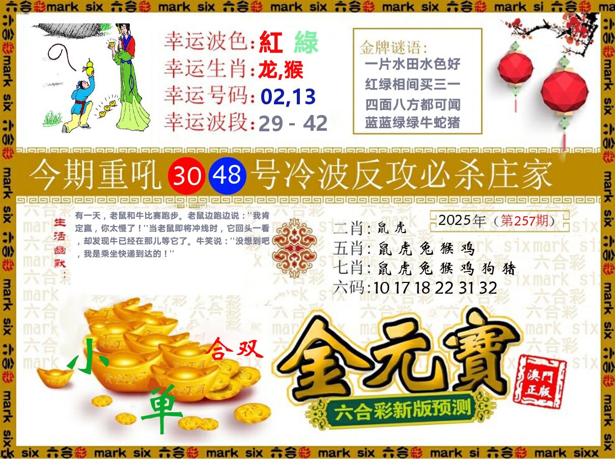 金元宝 第257期