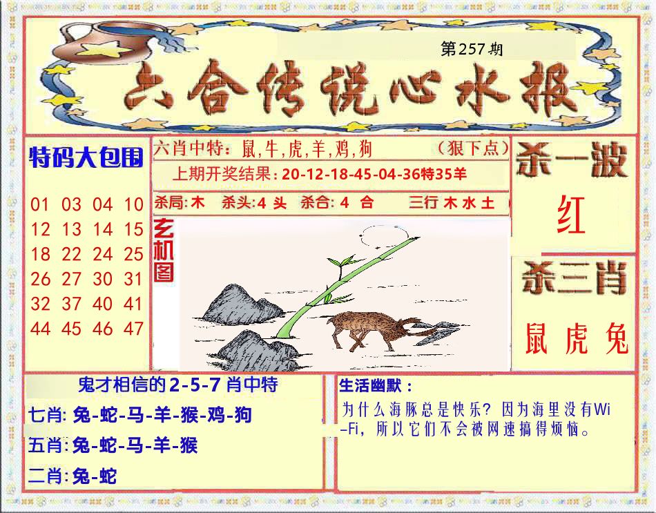 六合传说心水报 第257期