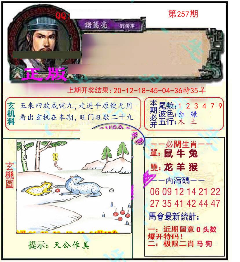 诸葛亮玄机 第257期