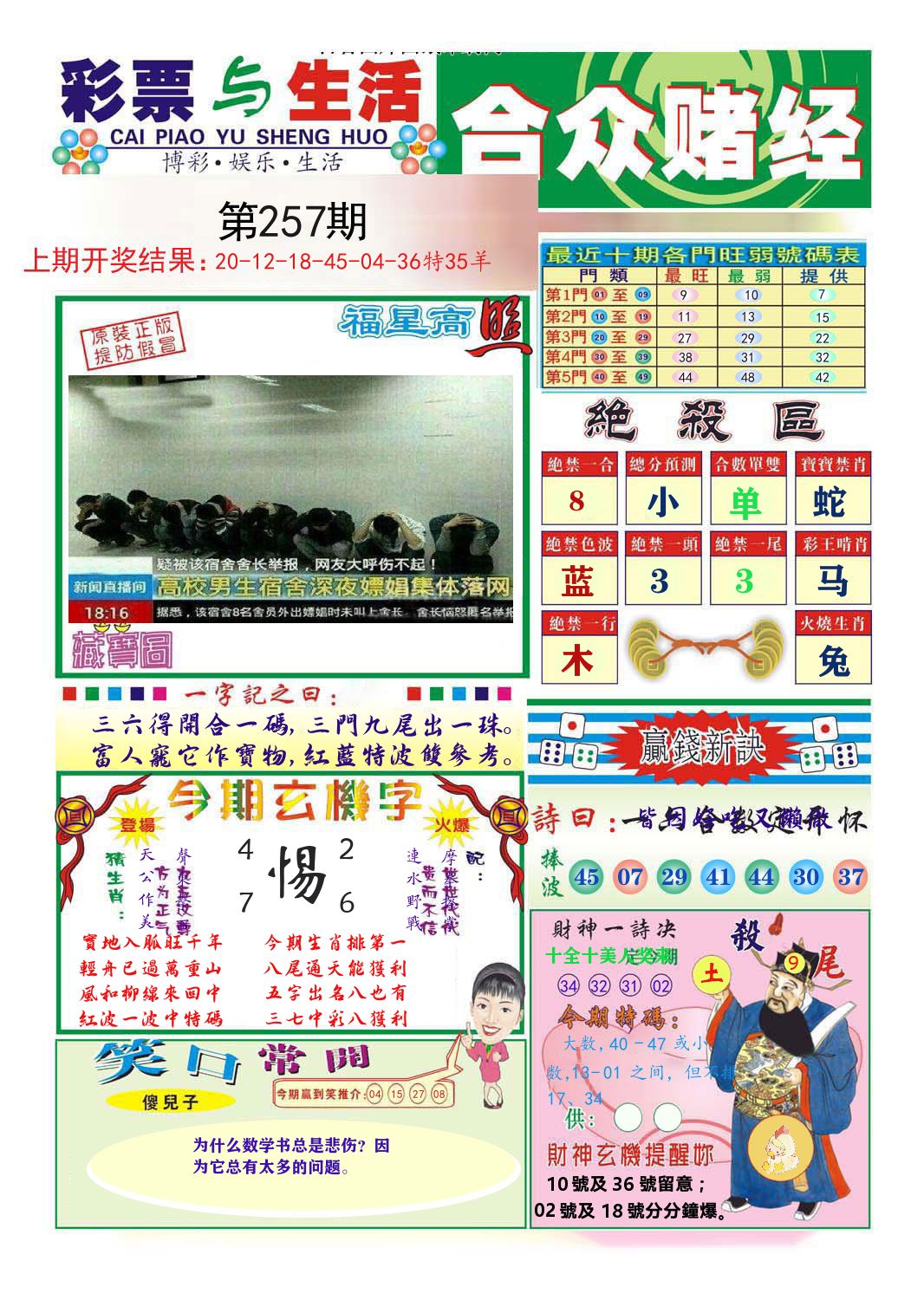 合众赌经 第257期