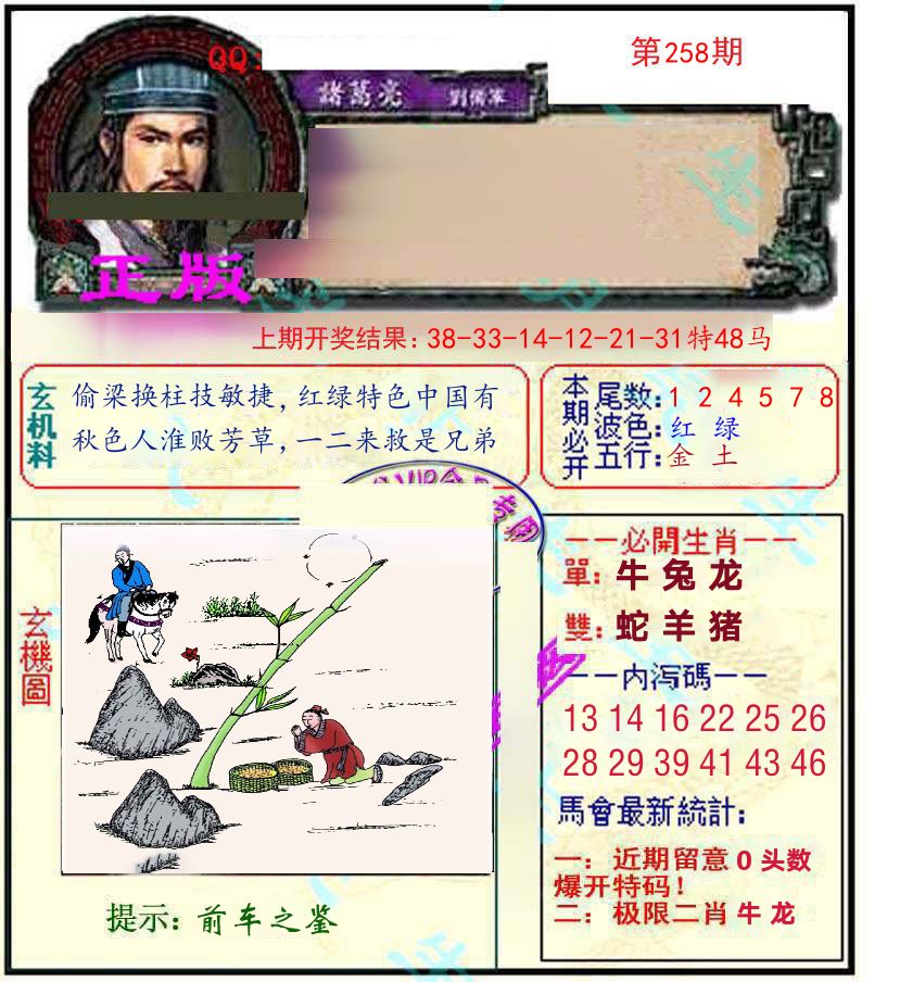 诸葛亮玄机 第258期