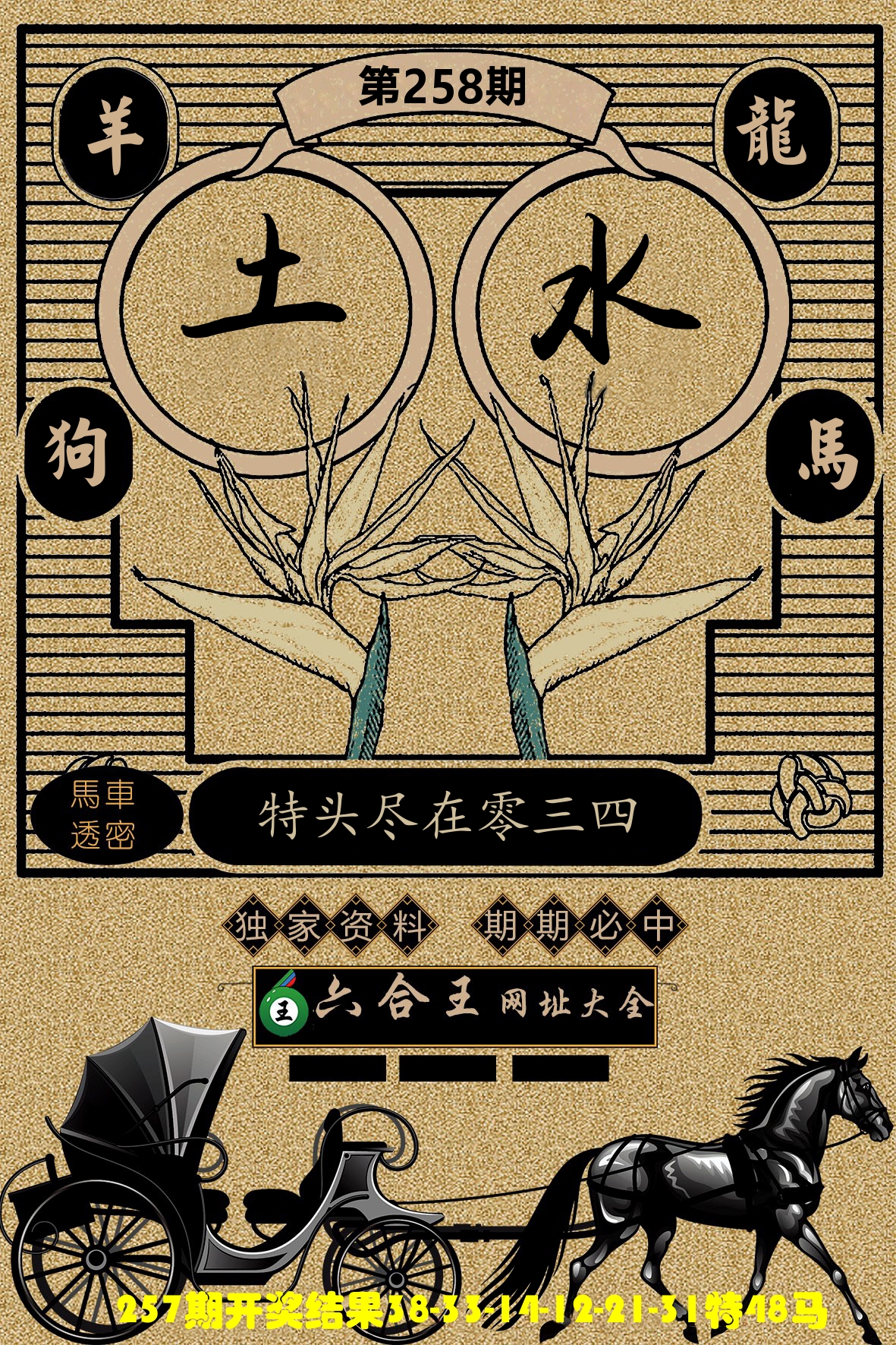 六合王马车透密 第258期