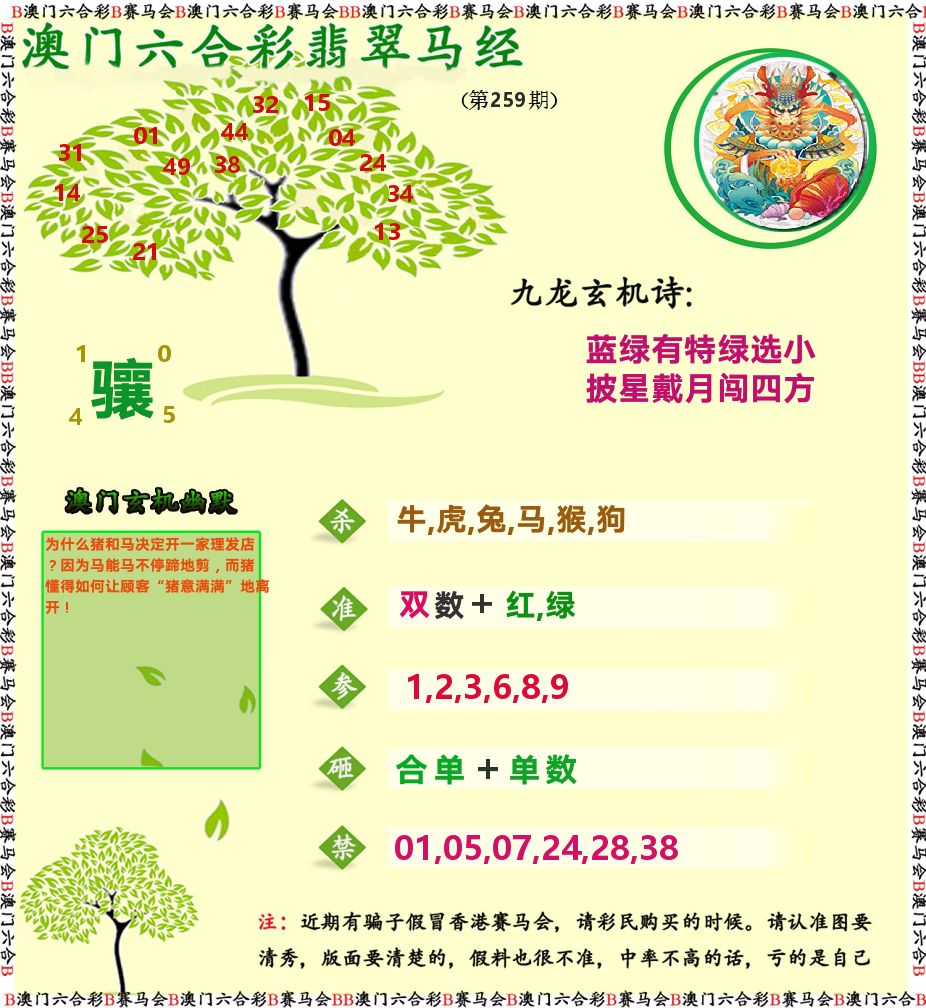 翡翠马经 第259期