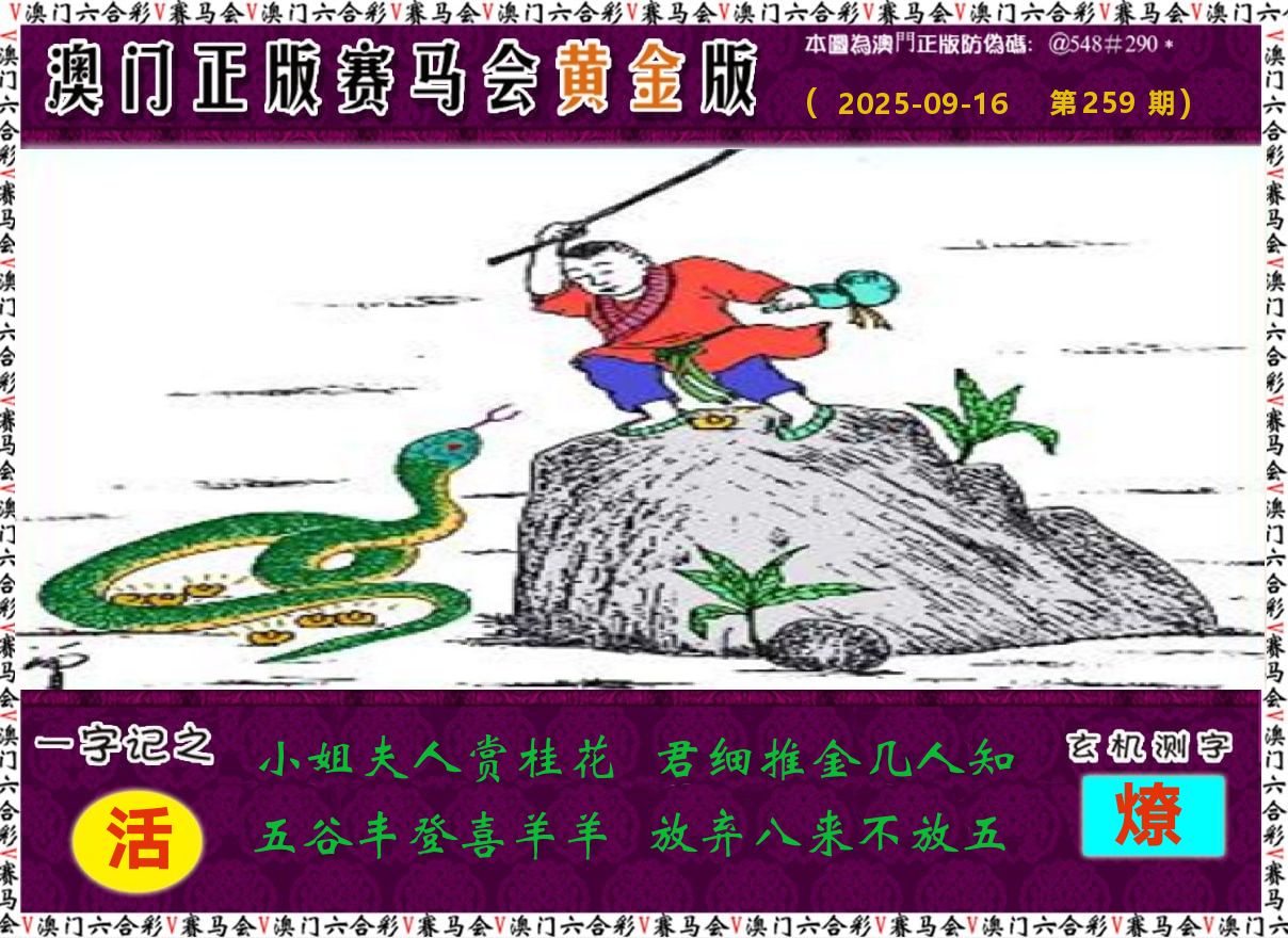 赛马会黄金版 第259期