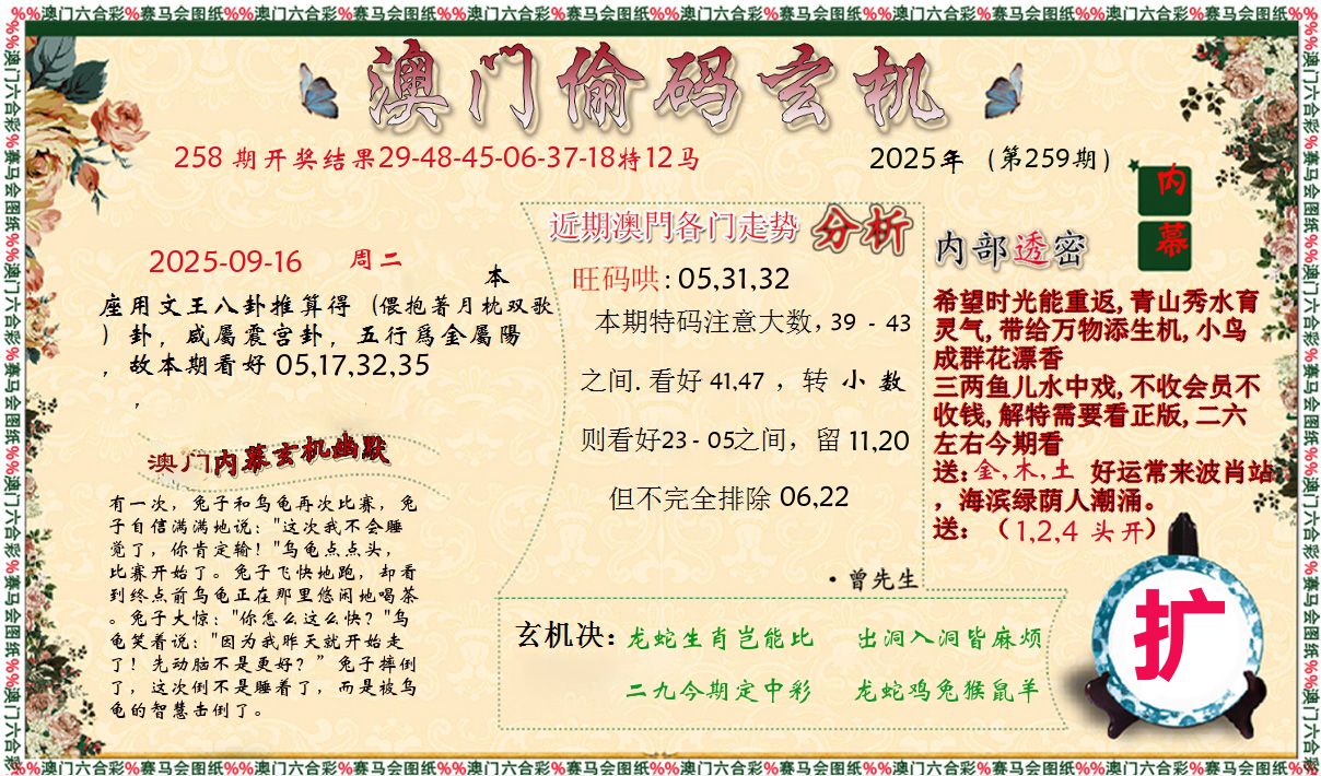 偷码玄机 第259期