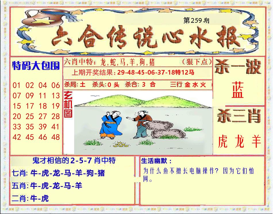 六合传说心水报 第259期