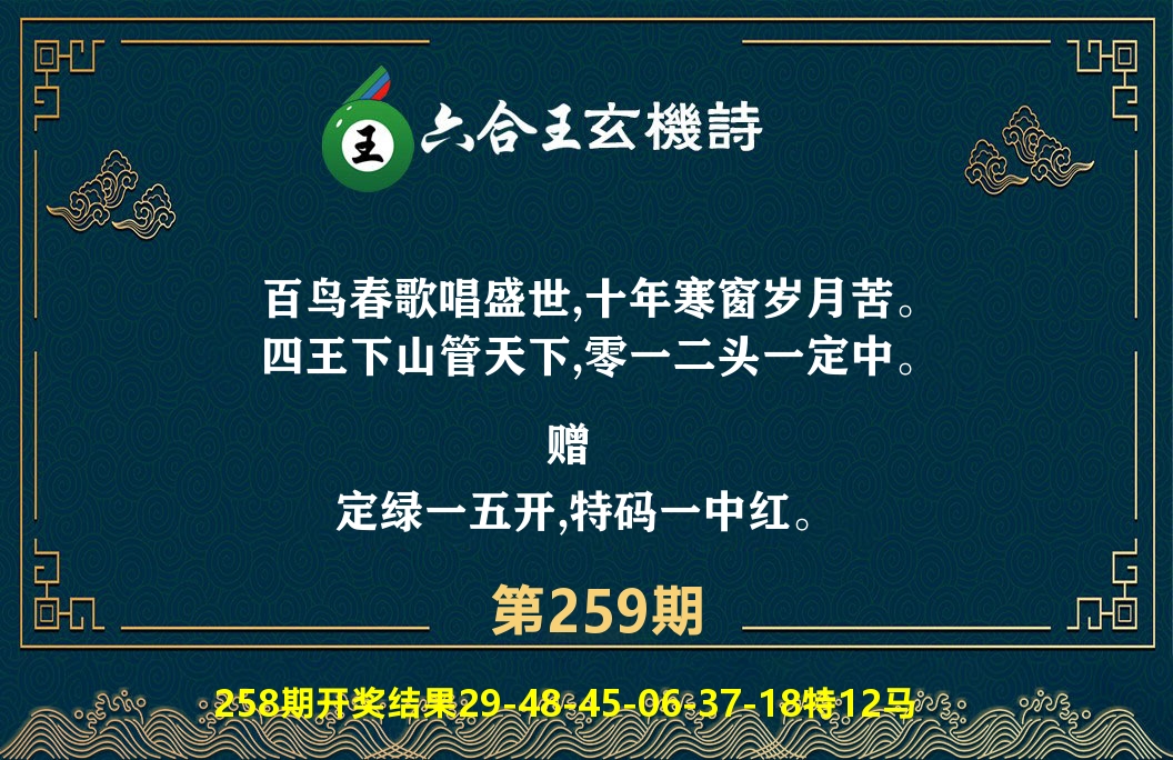 六合王玄机诗 第259期