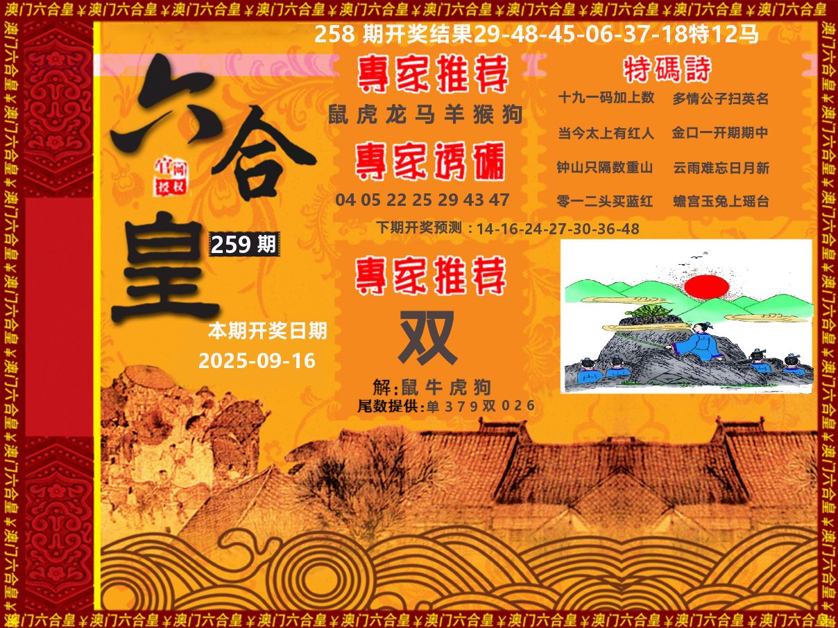 六合皇系列 第259期