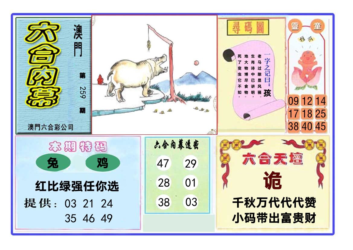 六合内幕 第259期