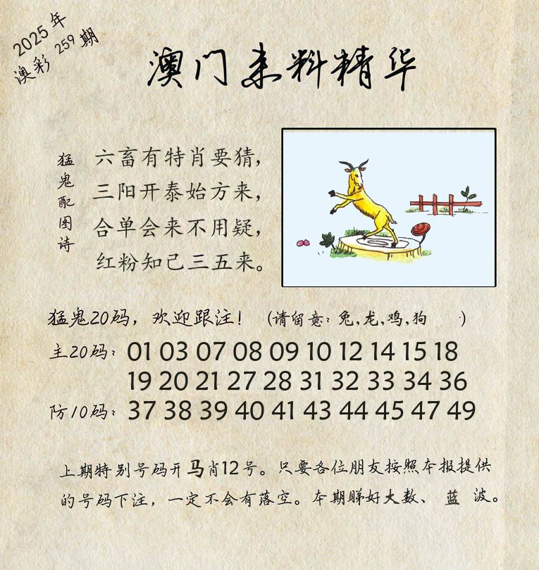 精华来料 第259期