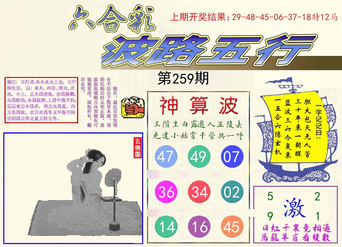 波路五行 第259期