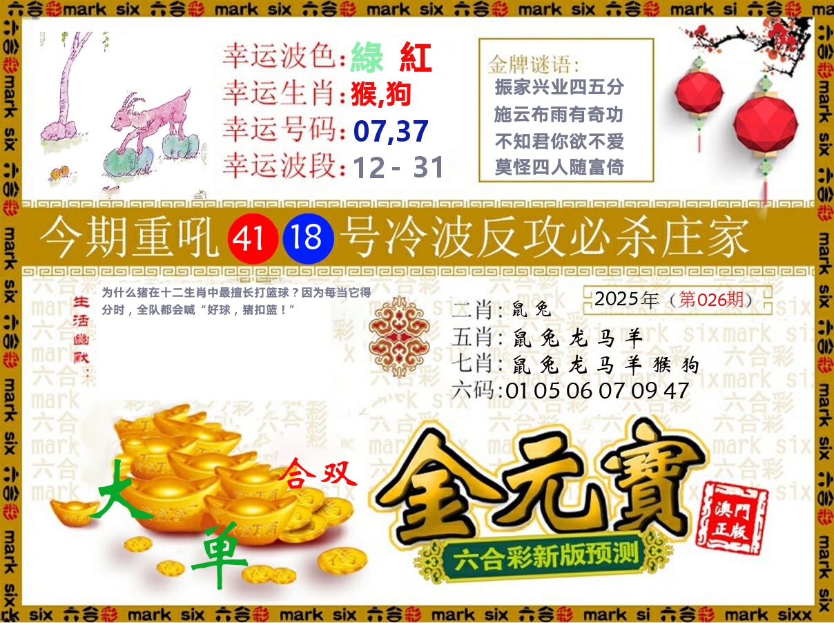 金元宝 第26期