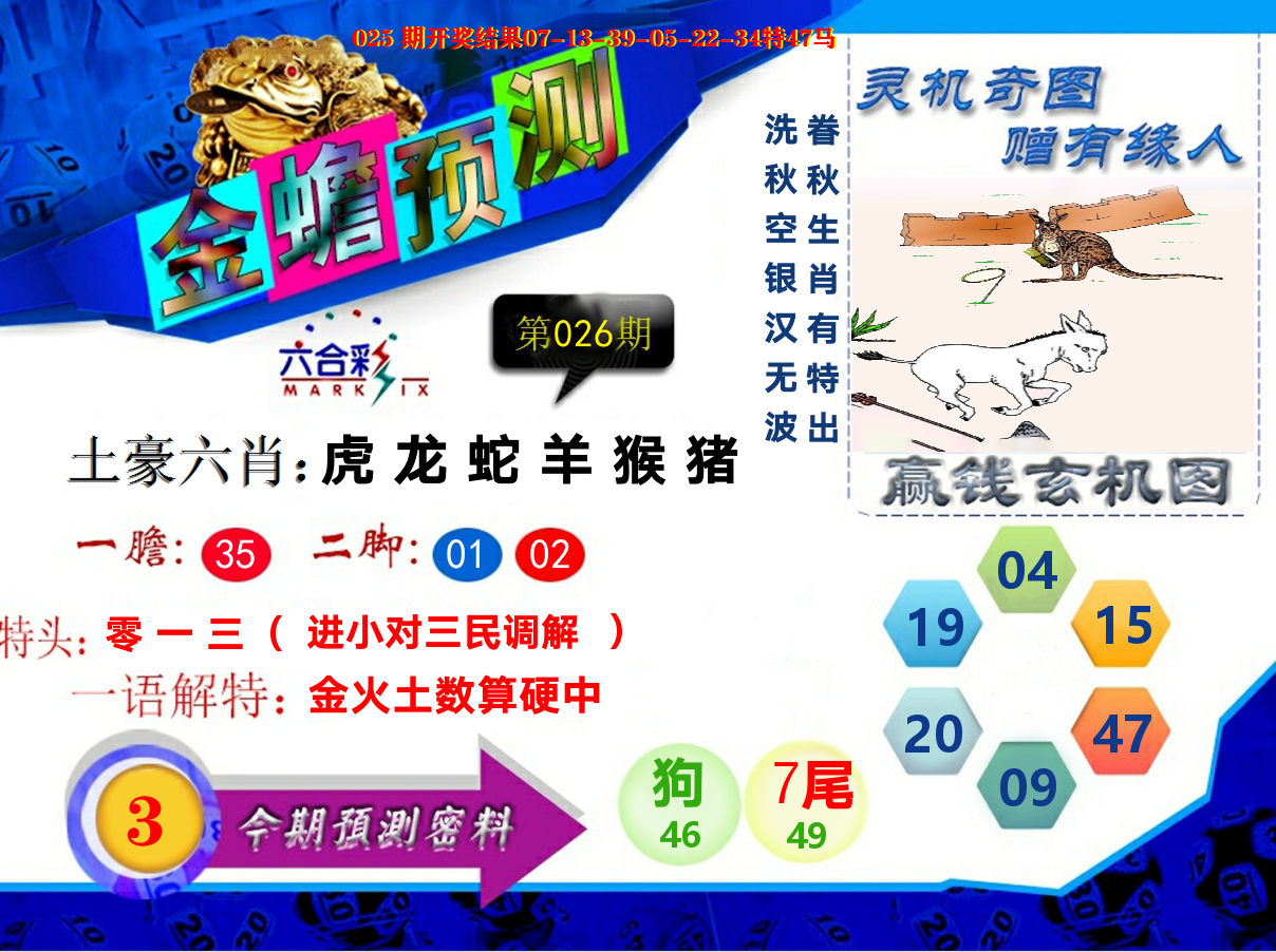 金蟾预测 第26期