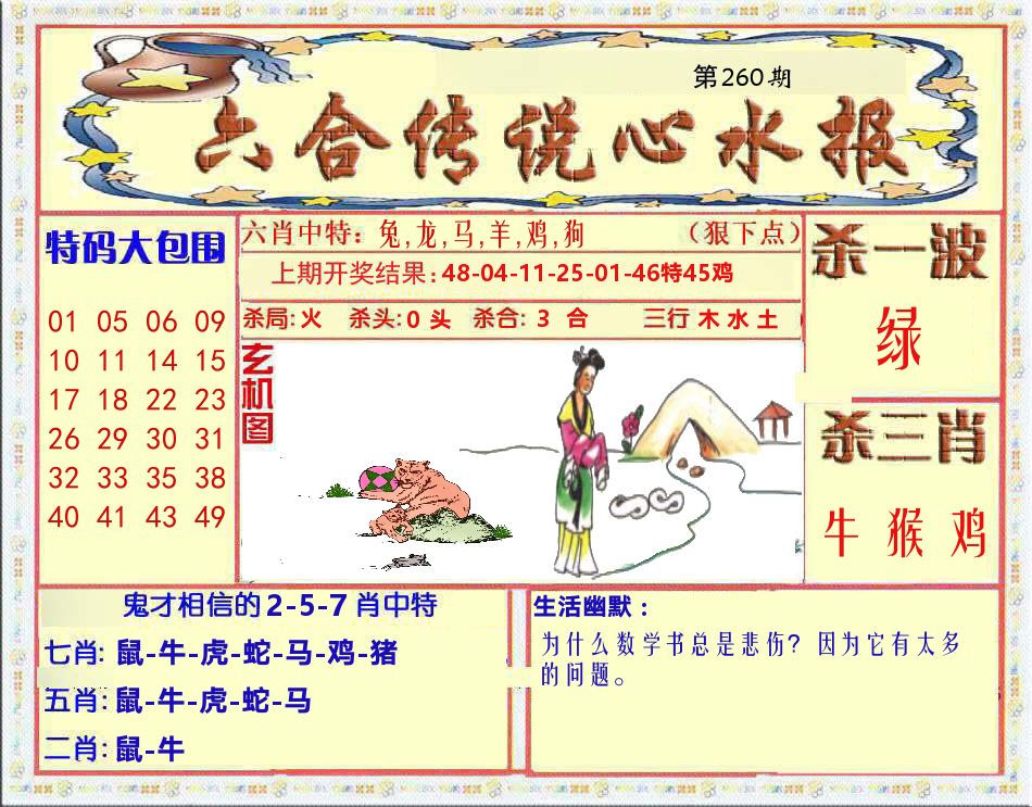 六合传说心水报 第260期