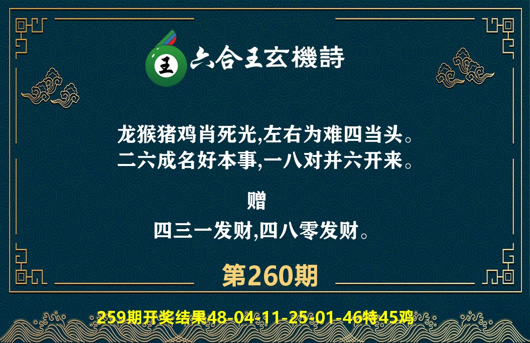 六合王玄机诗 第260期