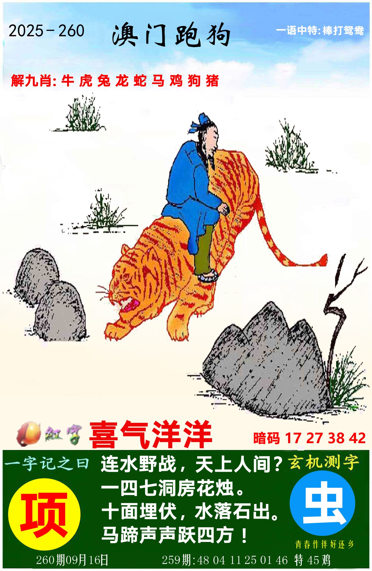 澳门跑狗图 第260期