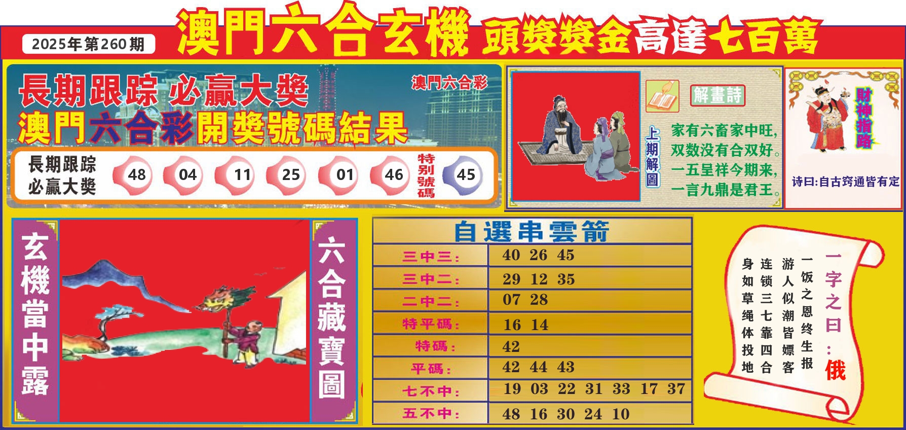 七星彩图C 第260期