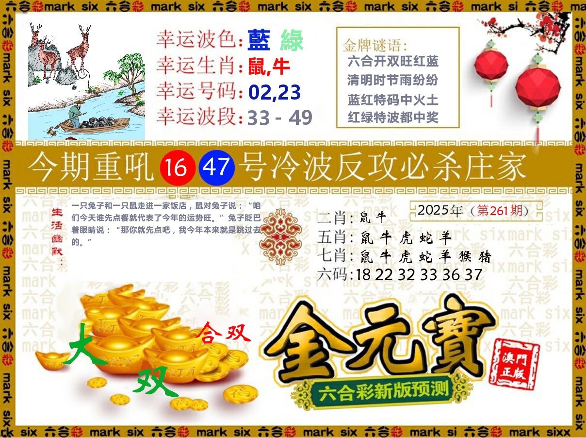 金元宝 第261期