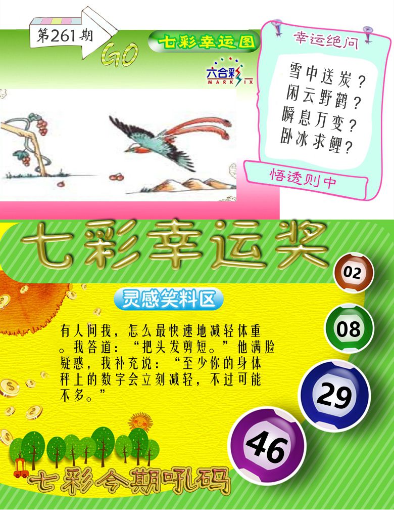 七彩幸运奖 第261期